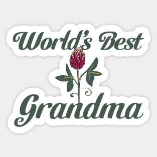 World's Best Grandma Flower Sticker